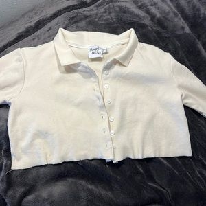 long sleeve cropped princess polly button up